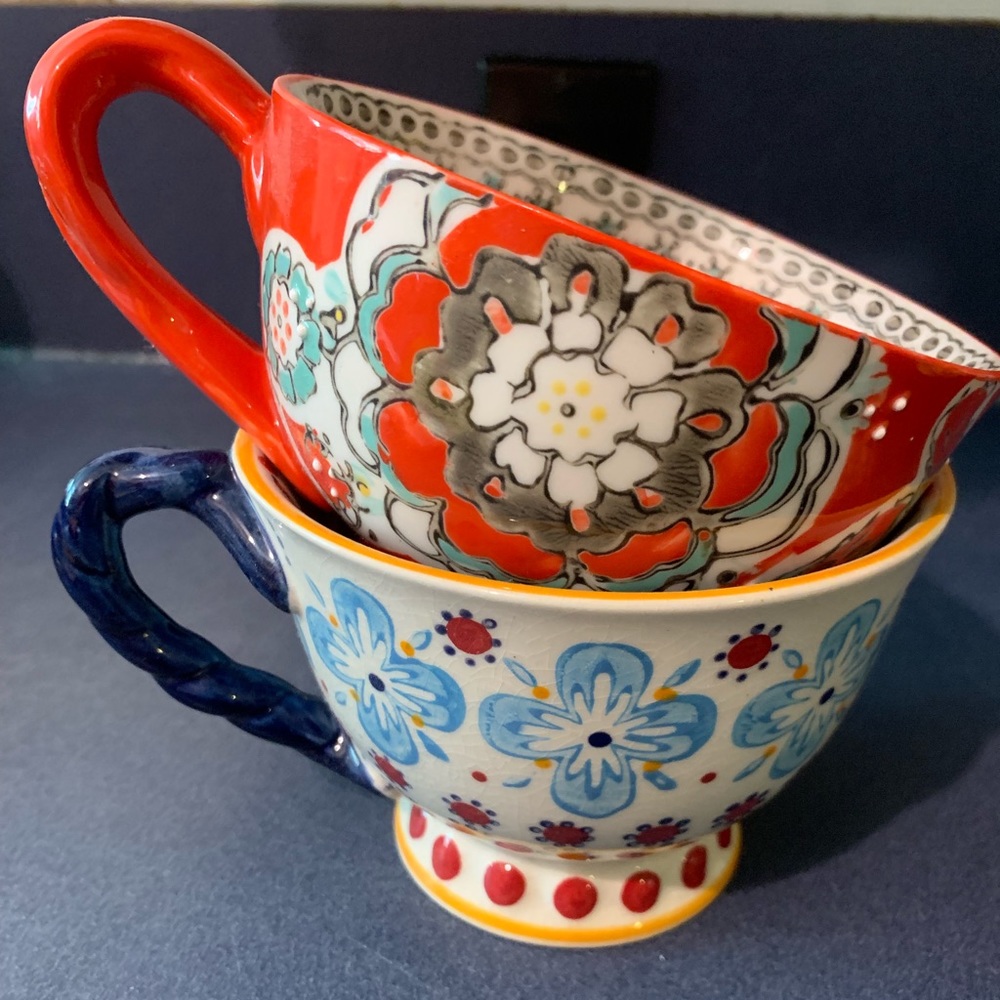 Anthropologie Floral Mug / Teacup Set
